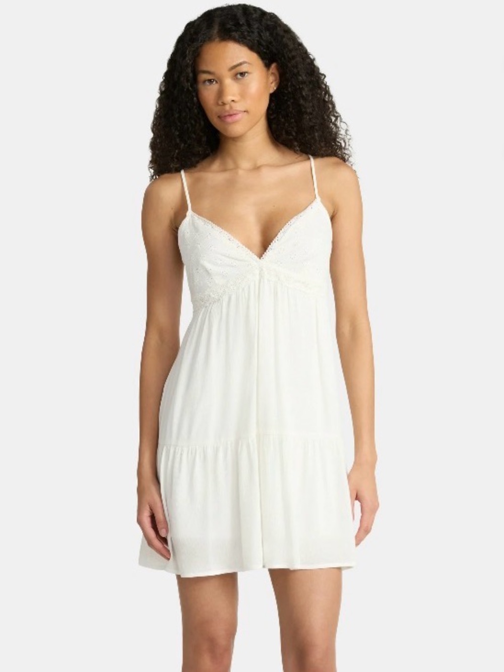 No Boundaries Woven Eyelet White Lace mini dress